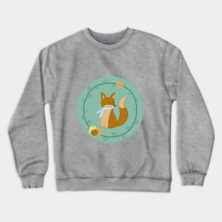 Cute fox in roses Crewneck Sweatshirt